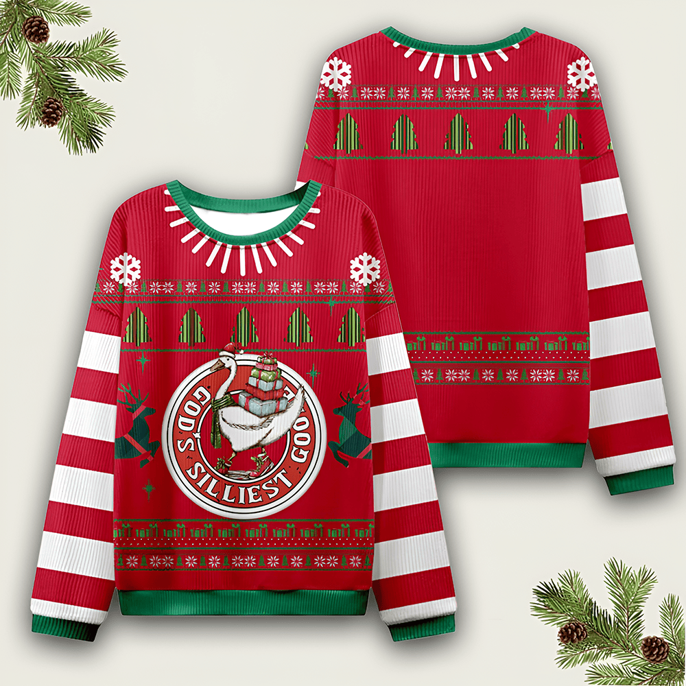 God's Silliest Goose Ugly Christmas Sweater Funny Ugly Sweater Party Xmas Outfits Gifts - Otakuforge