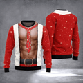 Santa Claus Abs Ugly Christmas Sweater Hilarious Holiday Clothing Christmas Presents Idea - Otakuforge