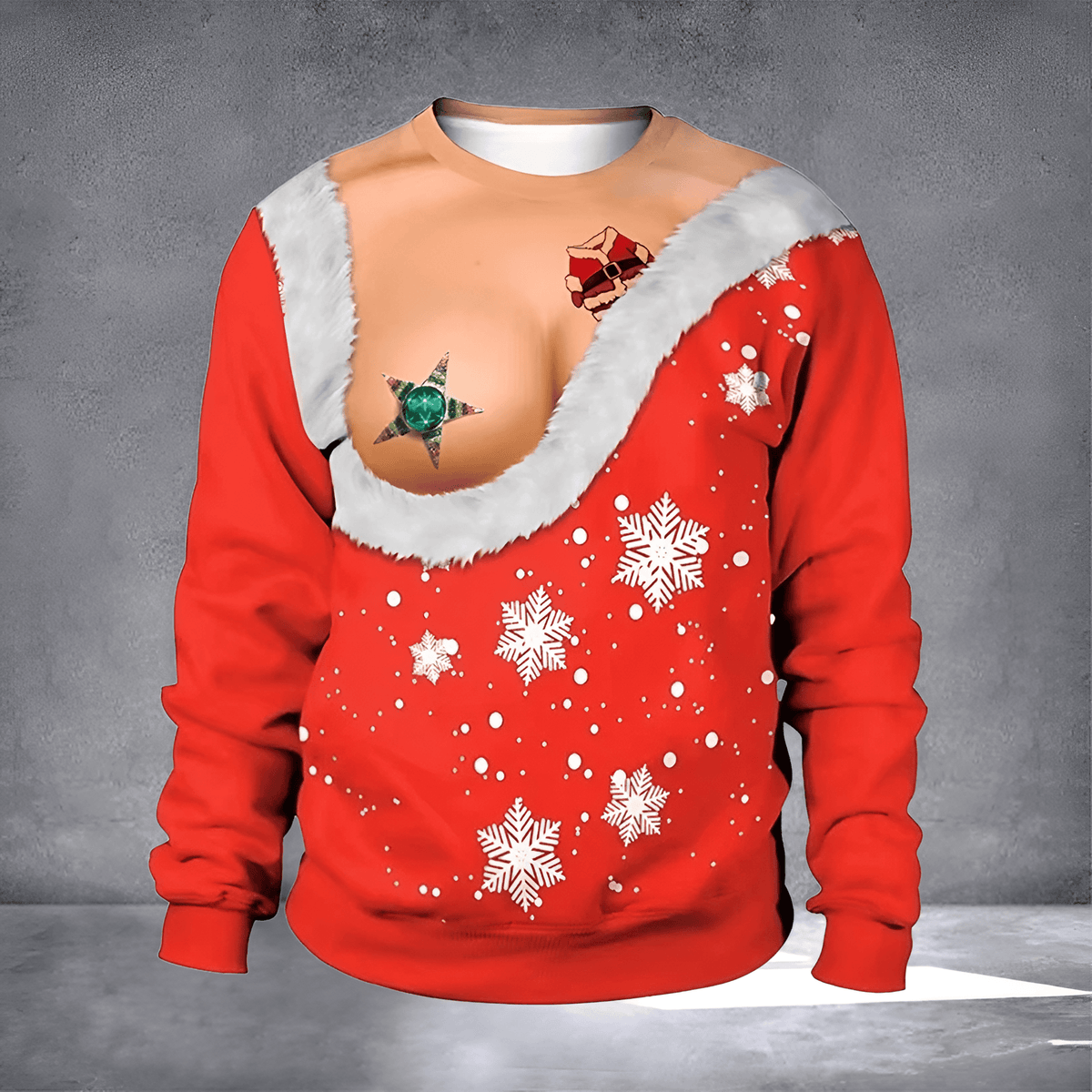 Santa Claus Upper Ugly Christmas Sweater Hilarious Winter Clothing Funny Xmas Merch Gifts - Otakuforge