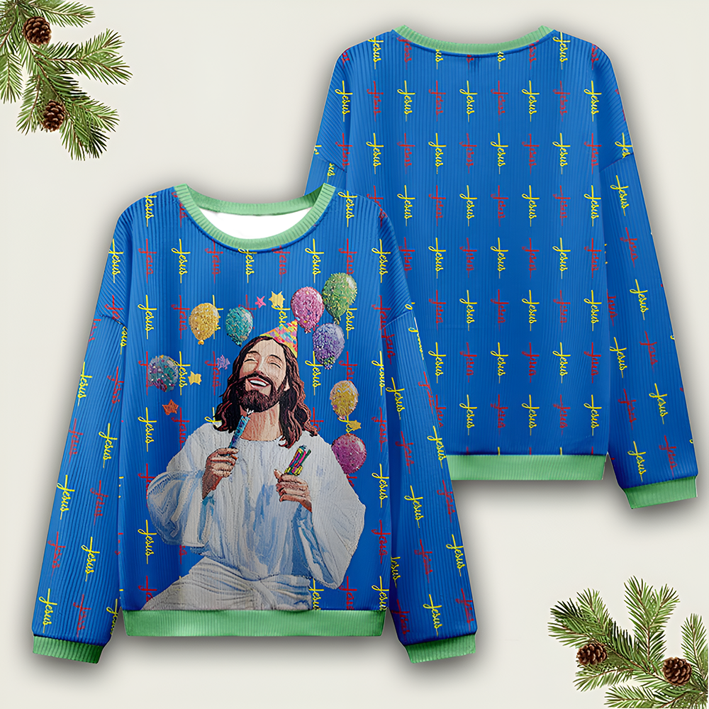 Jesus Birthday Ugly Christmas Sweater Funny Christian Clothing Jesus Apparel Xmas Gifts - Otakuforge