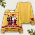 Jesus And Santa Ugly Christmas Sweater Birthday Boy Funny Christmas Merch Secret Santa Gifts - Otakuforge