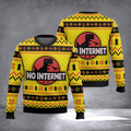 No Internet T Rex Ugly Christmas Sweater Funny Game Meme Sweater Xmas Clothing Gifts - Otakuforge