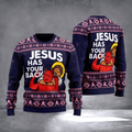 Jesus Has Your Back Ugly Christmas Sweater Funny Christian Clothing Xmas Outfits Gifts - Otakuforge