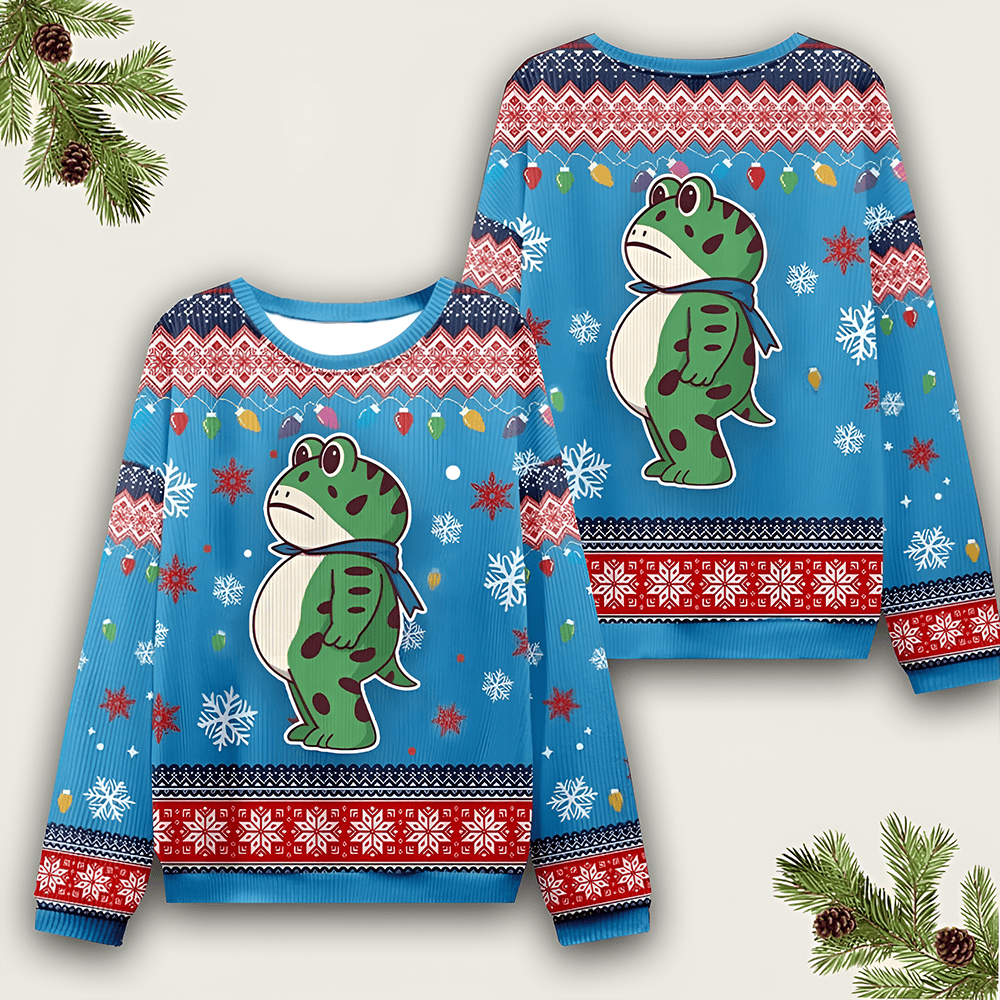 Resist Frog Christmas Ugly Sweater No Kings Clothing Antifa Merch Christmas Gift For Him - Otakuforge