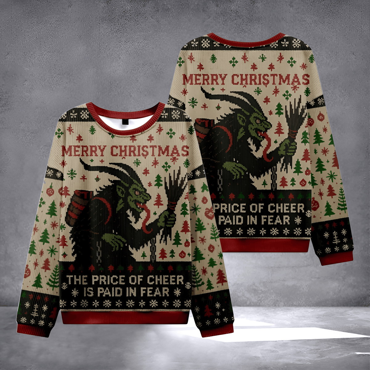 Krampus Merry Christmas Ugly Christmas Sweater Funny Xmas Party Outfits Holiday Clothing - Otakuforge