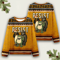 Resist Frog Christmas Ugly Sweater Anti Trump Shirt No Kings Clothing Christmas Gift Ideas - Otakuforge