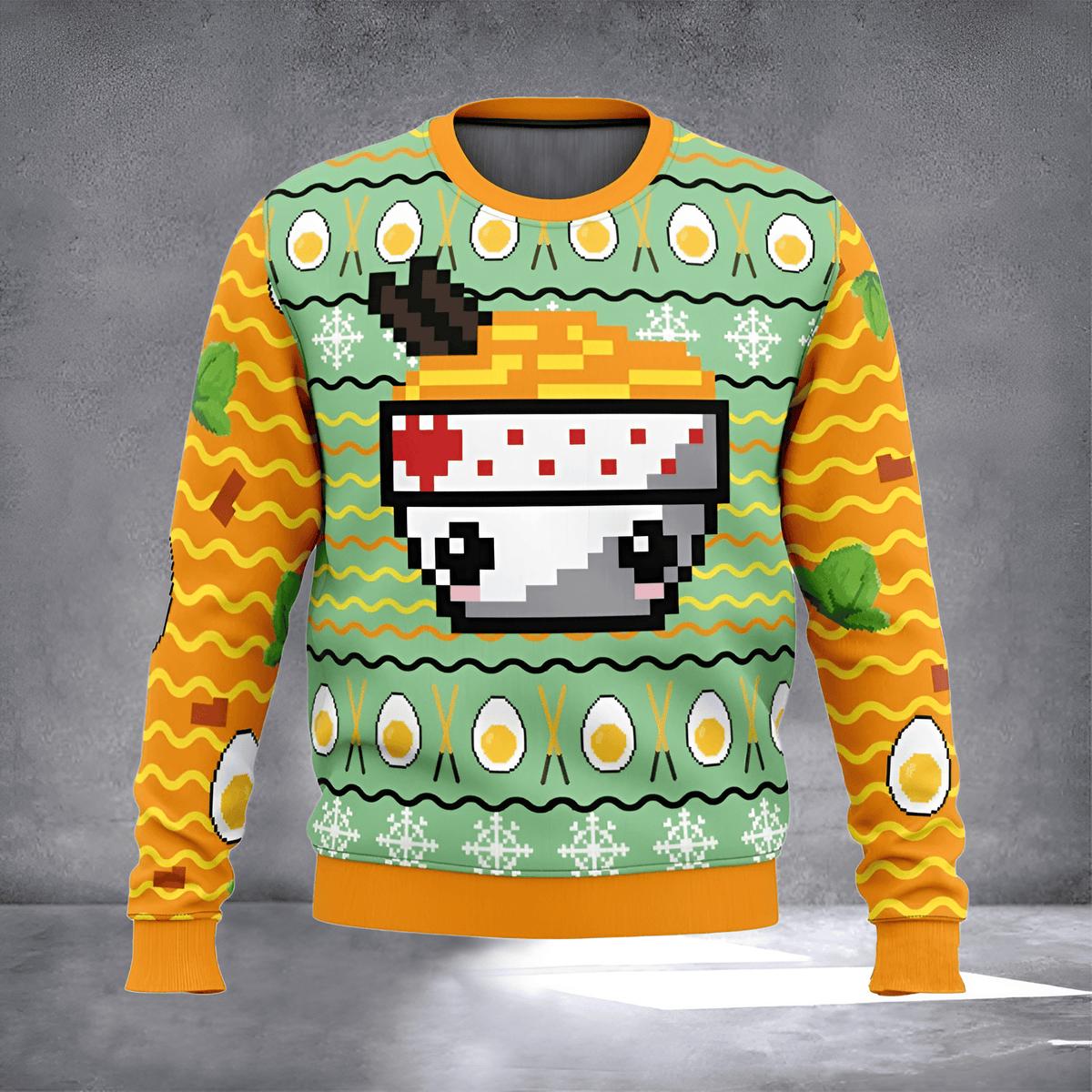 Pixel Ramen Ugly Christmas Sweater 8 Bit Video Game Clothing Xmas Apparel Unique Christmas Gift - Otakuforge