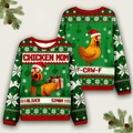 Custom Chicken Mom Ugly Christmas Sweater F Caw F Funny Clothing Xmas Merch Christmas Gift - Otakuforge