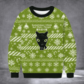 Black Cat Sometimes I Think But Then I Forget Ugly Christmas Sweater Funny Cat Lover Xmas Merch - Otakuforge