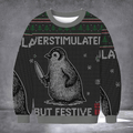 Penguin Overstimulated But Festive Ugly Christmas Sweater Xmas Sweater Gifts For Penguin Lovers - Otakuforge