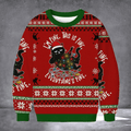 Cat I'm Fine This Is Fine Ugly Christmas Sweater Hilarious Cat Meme Clothing Xmas Gifts - Otakuforge