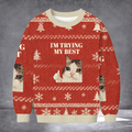 Cat I'm Trying My Best Ugly Christmas Sweater Festive Clothing Xmas Vacation Apparel - Otakuforge