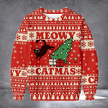Meowy Catmas Ugly Christmas Sweater Xmas Party Outfits Winter Apparel Cat Owners Christmas Gift - Otakuforge