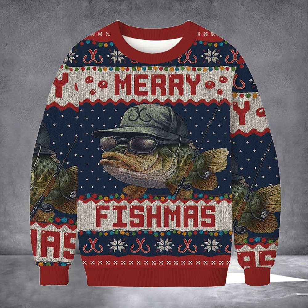 Merry Fishmas Ugly Christmas Sweater Winter Clothing Christmas Vacation Apparel Xmas Gifts - Otakuforge
