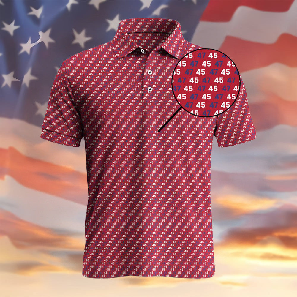 45 47 Trump Golf Polo Shirt Donald Trump Merch Clothing Best Gifts For Trump Supporters - Otakuforge