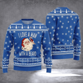 I Love A Man With A Beard Ugly Christmas Sweater Funny Clothes To Get For Christmas Gifts - Otakuforge
