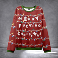 Merry Fcking Christmas Ugly Christmas Sweater Funny Sayings Apparel Xmas Gifts For Him - Otakuforge