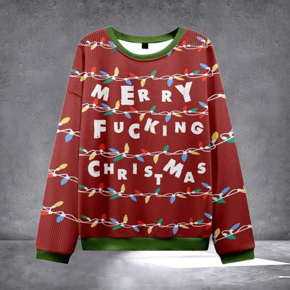 Merry Fcking Christmas Ugly Christmas Sweater Funny Sayings Apparel Xmas Gifts For Him - Otakuforge
