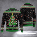 Cat Xmas Tree Get Lit Ugly Christmas Sweater Cold Weather Clothes Cat Lovers Christmas Gifts - Otakuforge