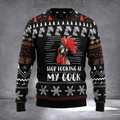 Chicken Stop Looking At My Cock Ugly Christmas Sweater Holiday Clothing Xmas Apparel Gifts - Otakuforge