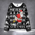 Merry Shitmas Ugly Christmas Sweater Naughty Santa Apparel Clothes For Christmas Gifts - Otakuforge