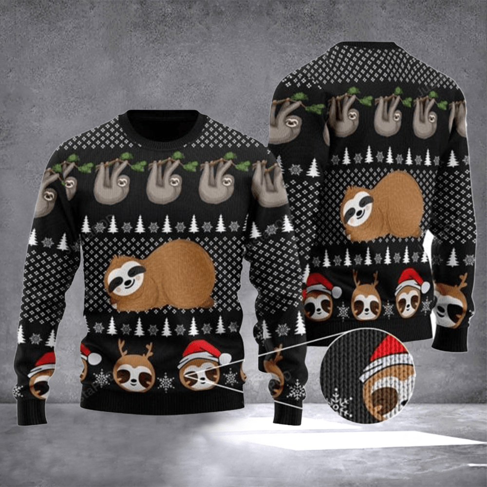 Sloth Santa Ugly Christmas Sweater Christmas Vacation Apparel Xmas Gifts For Sloth Lovers - Otakuforge