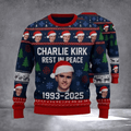 Rest In Peace Charlie Kirk Ugly Christmas Sweater 1993 2025 Charlie Kirk Memorial Gifts - Otakuforge