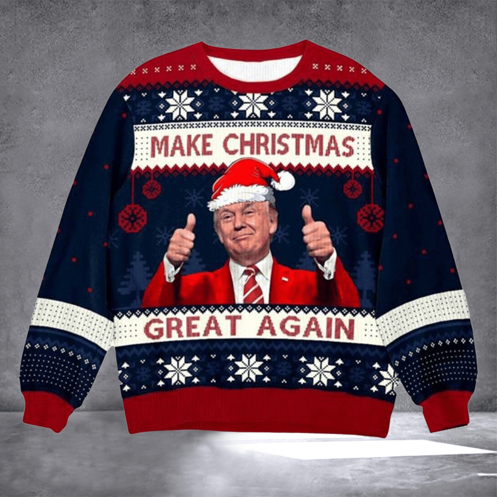 Trump Make Christmas Great Again Ugly Christmas Sweater Humorous Apparel Trump Fans Xmas Gift - Otakuforge