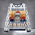 Raccoon I Hate People And I Know Nothing Ugly Christmas Sweater Funny Quote Pullovers Xmas Gift - Otakuforge