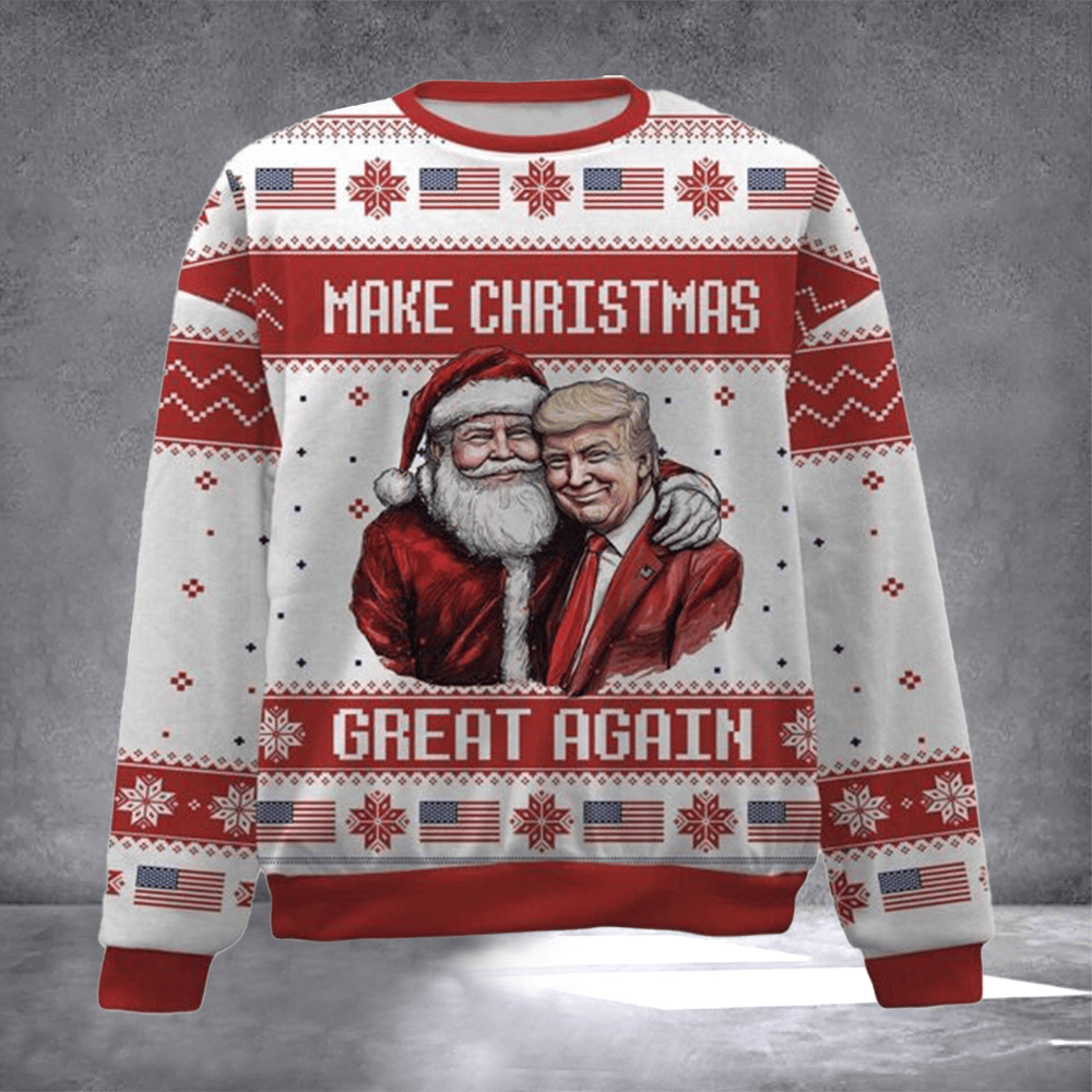 Trump Make Christmas Great Again Ugly Christmas Sweater Funny MAGA Parody Xmas Gifts - Otakuforge