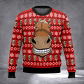 Horse Face Ugly Christmas Sweater Funny Horse Sweater Warm Clothes For Winter Xmas Gifts - Otakuforge