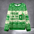 Excel Freak In The Sheets Ugly Christmas Sweater Festive Clothing Holiday Gift For Employees - Otakuforge