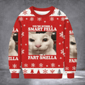 You're Either A Smart Fella Cat Meme Ugly Christmas Sweater Funny Pun Clothing Xmas Gifts - Otakuforge