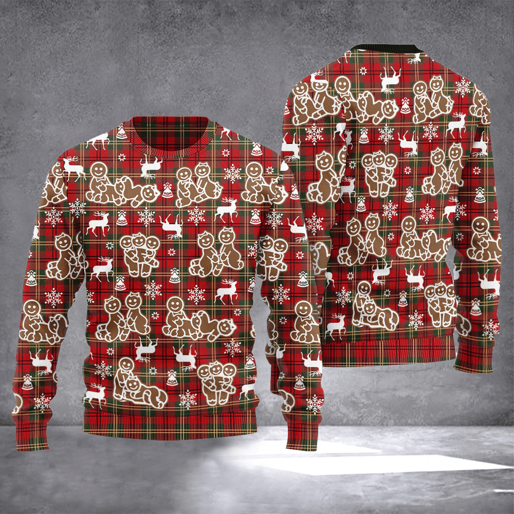 Naughty Gingerbread Ugly Christmas Sweater Winter Apparel Funny Xmas Outfits Holiday Gifts - Otakuforge