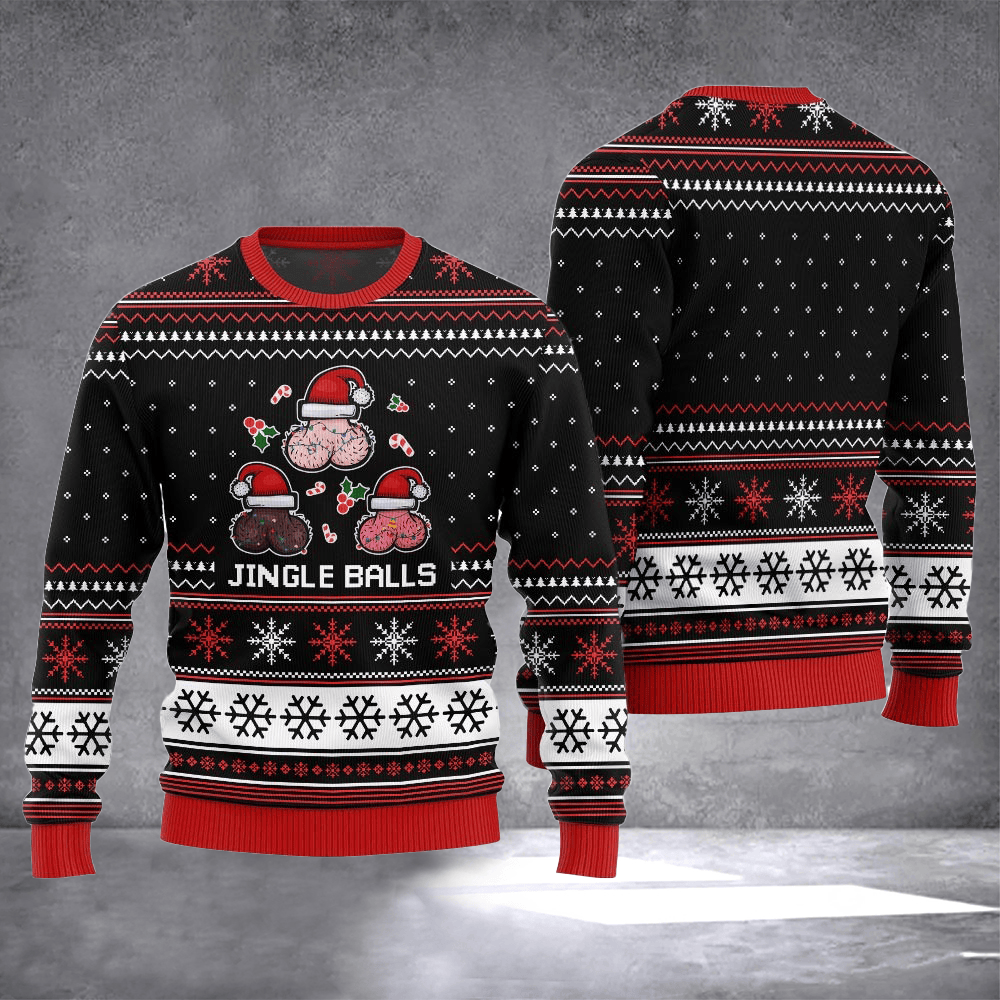Jingle Balls Ugly Christmas Sweater Funny Holiday Clothing Hilarious Xmas Gifts For Husband - Otakuforge