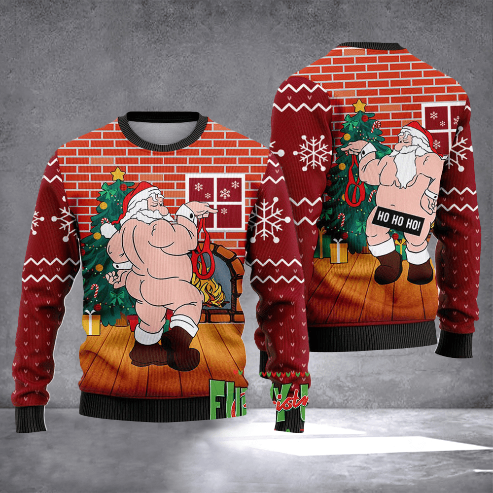 Hohoho Santa Ugly Christmas Sweater Adult Funny Ugly Christmas Sweater Xmas Gifts For Men - Otakuforge