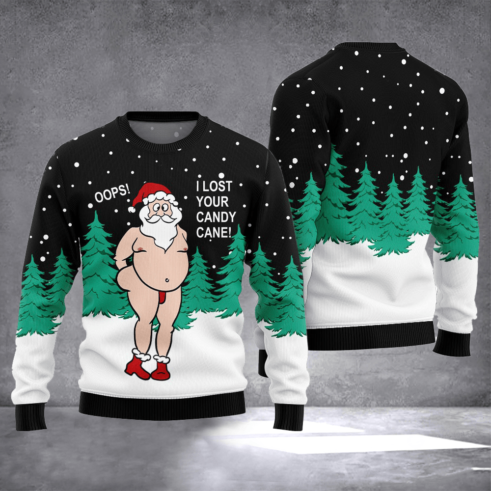 I Lost Your Candy Cane Ugly Christmas Sweater Funny Winter Apparel Warm Clothes For Winter - Otakuforge