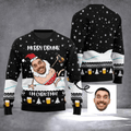 Personalized Photo Merry Drunk Ugly Christmas Sweater Xmas Presents For Beer Lovers - Otakuforge