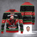 Personalized Photo On Naughty List Ugly Christmas Sweater Xmas Clothing Gifts For Husband - Otakuforge