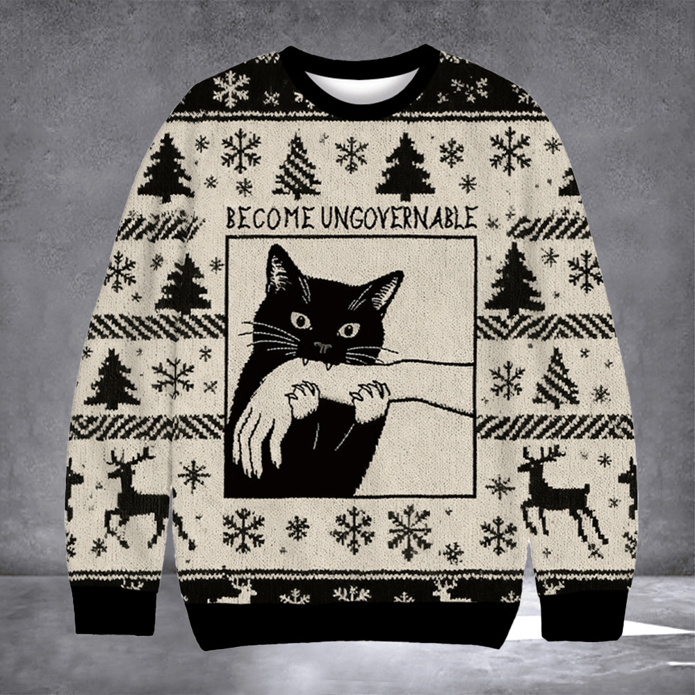 Cat Become Ungovernable Ugly Christmas Sweater Xmas Clothing Holiday Gifts For Cat Lovers - Otakuforge