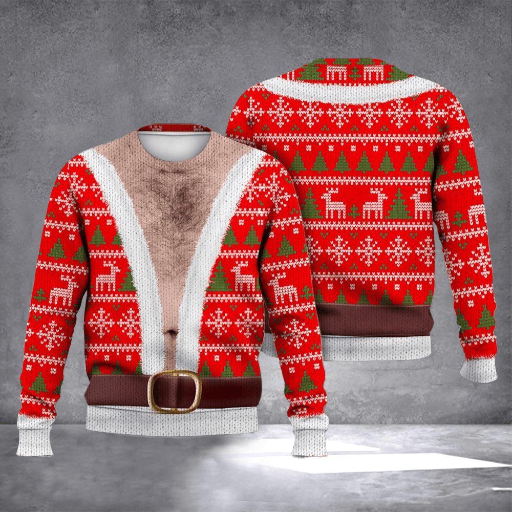 Body Realistic Ugly Christmas Sweater Winter Apparel Christmas Presents For Men - Otakuforge
