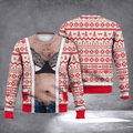 Hairy Belly Bra Realistic Ugly Christmas Sweater Funny Xmas Clothing Christmas Presents For Men - Otakuforge