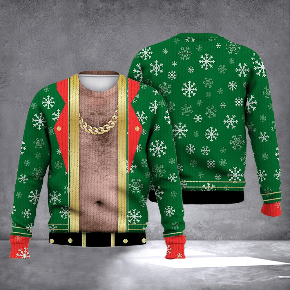 Hairy Belly Realistic Ugly Christmas Sweater Xmas Clothing Christmas Gift Ideas For Him - Otakuforge