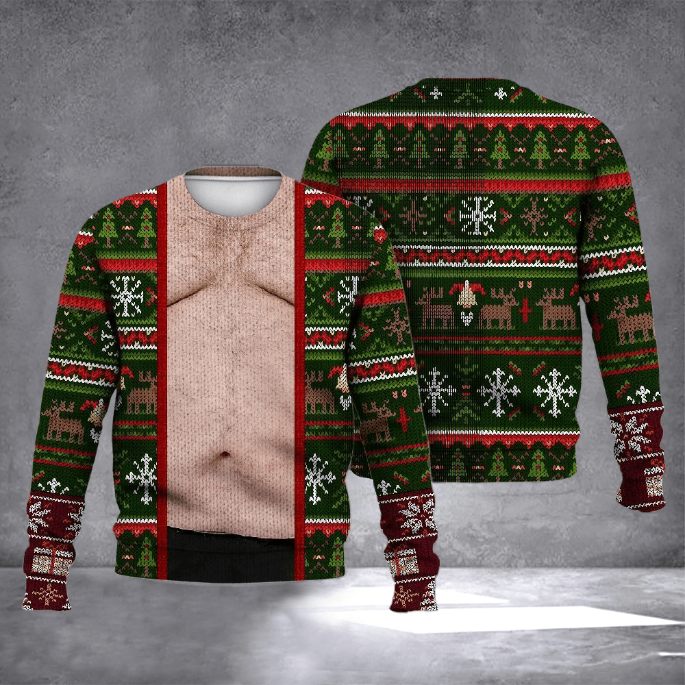 Melted Six Pack Realistic Ugly Christmas Sweater Funny Xmas Clothing Christmas Gifts For Men - Otakuforge