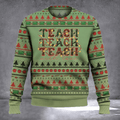 Teach With Love Ugly Christmas Sweater Winter Apparel Holiday Merch Xmas Gifts For Teacher - Otakuforge