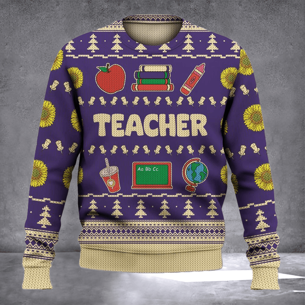 Teacher Life Ugly Christmas Sweater Winter Clothing Holiday Apparel Xmas Gifts For Teacher - Otakuforge