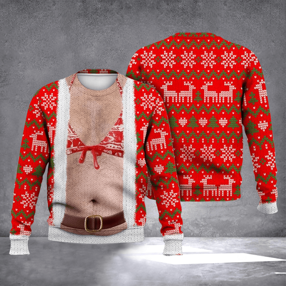 Upper Realistic Ugly Christmas Sweater Hilarious Winter Apparel Christmas Vacation Clothing - Otakuforge