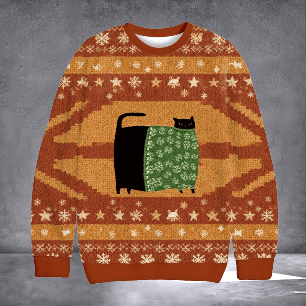 Chonky Cat Ugly Christmas Sweater Winter Apparel Christmas Day Clothes Cat Related Gifts - Otakuforge