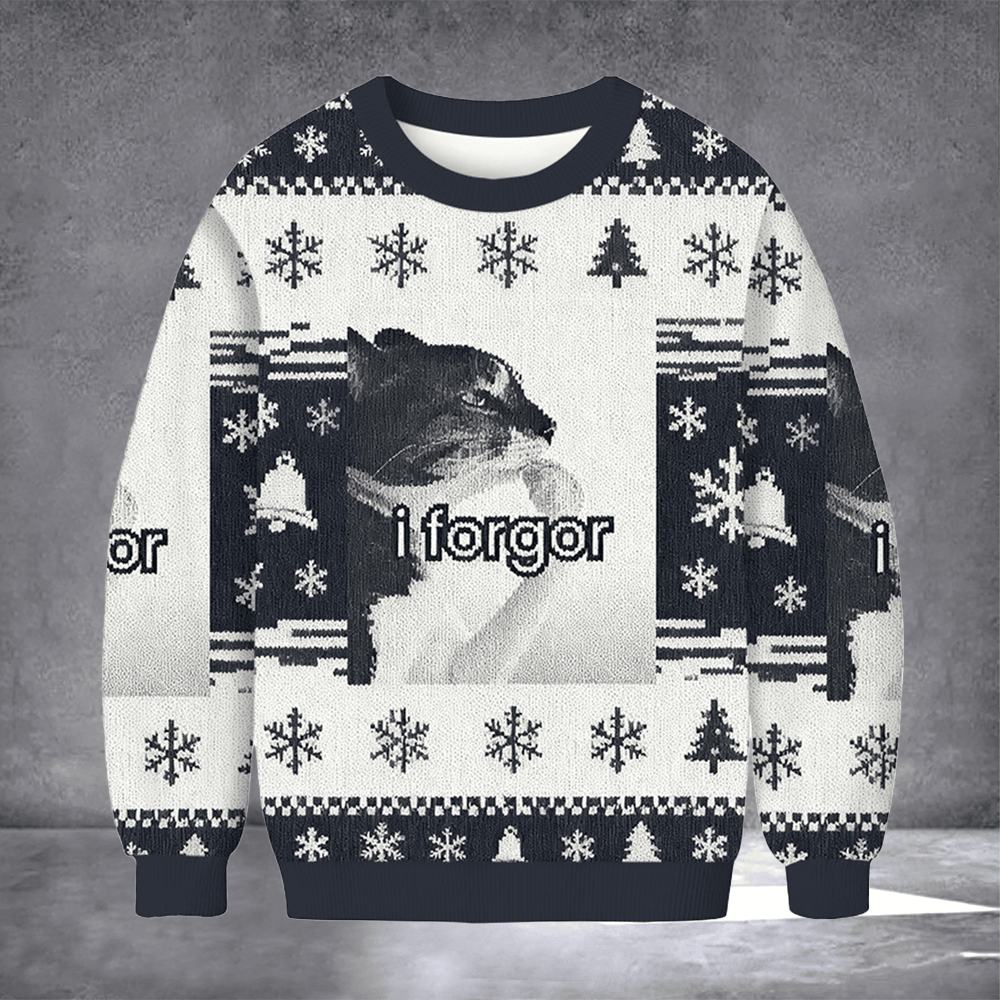 Confused Cat I Forgot Ugly Christmas Sweater Winter Clothes Unique Gifts For Cat Lovers - Otakuforge
