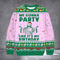Gonna Party Like It's My Birthday Ugly Christmas Sweater Hilarious Jesus Sweater Gifts - Otakuforge